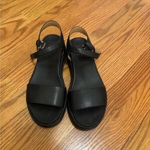 Naturalizer Black Leather Women's Sandals